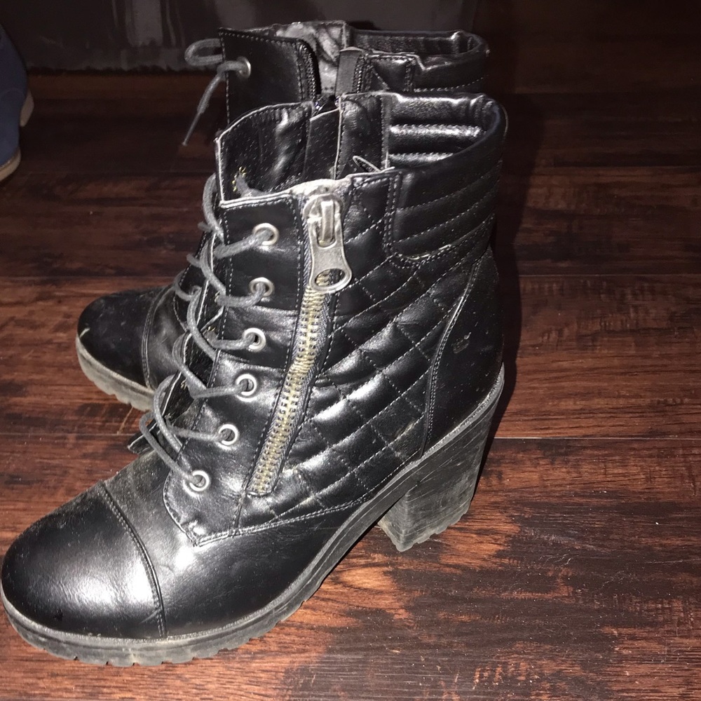 Combat heeled boots